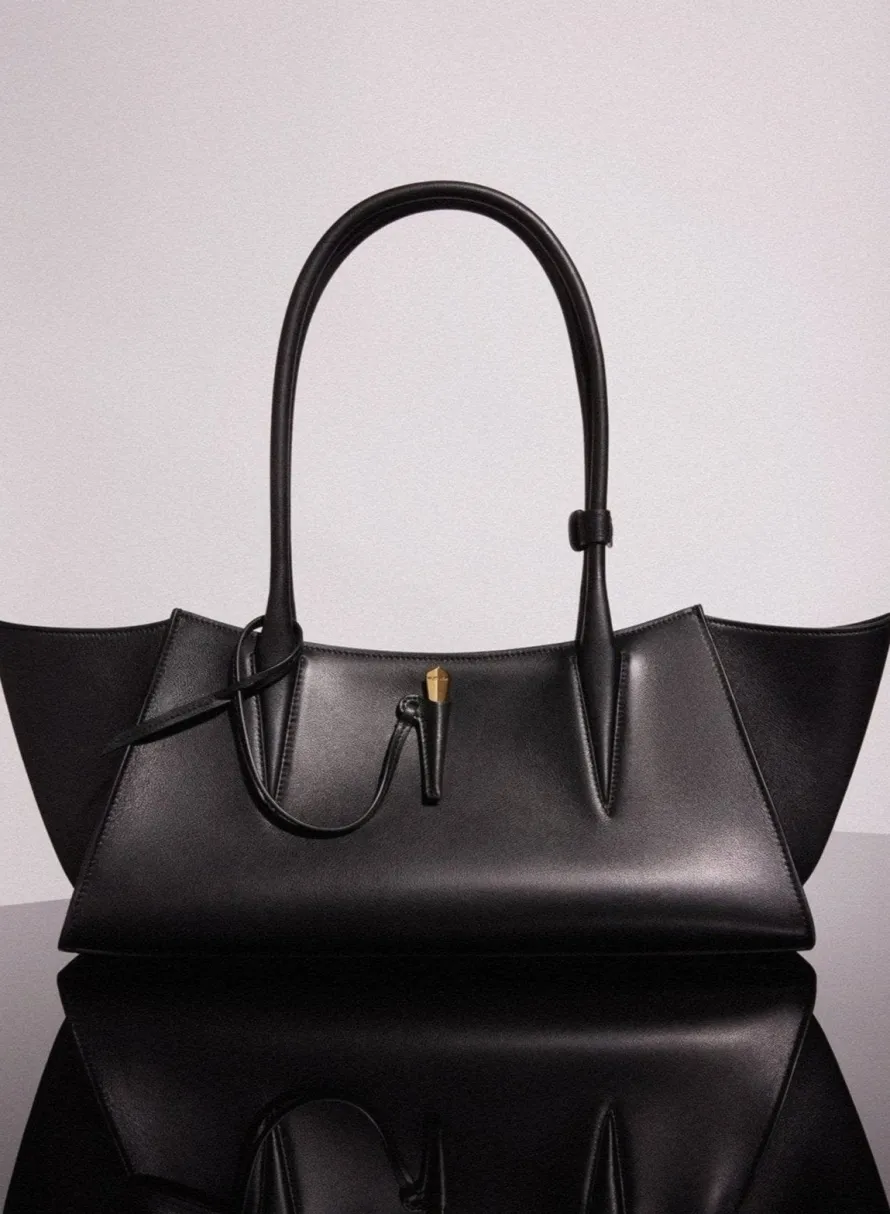 Bags|MUGLER black smooth leather fang bag
