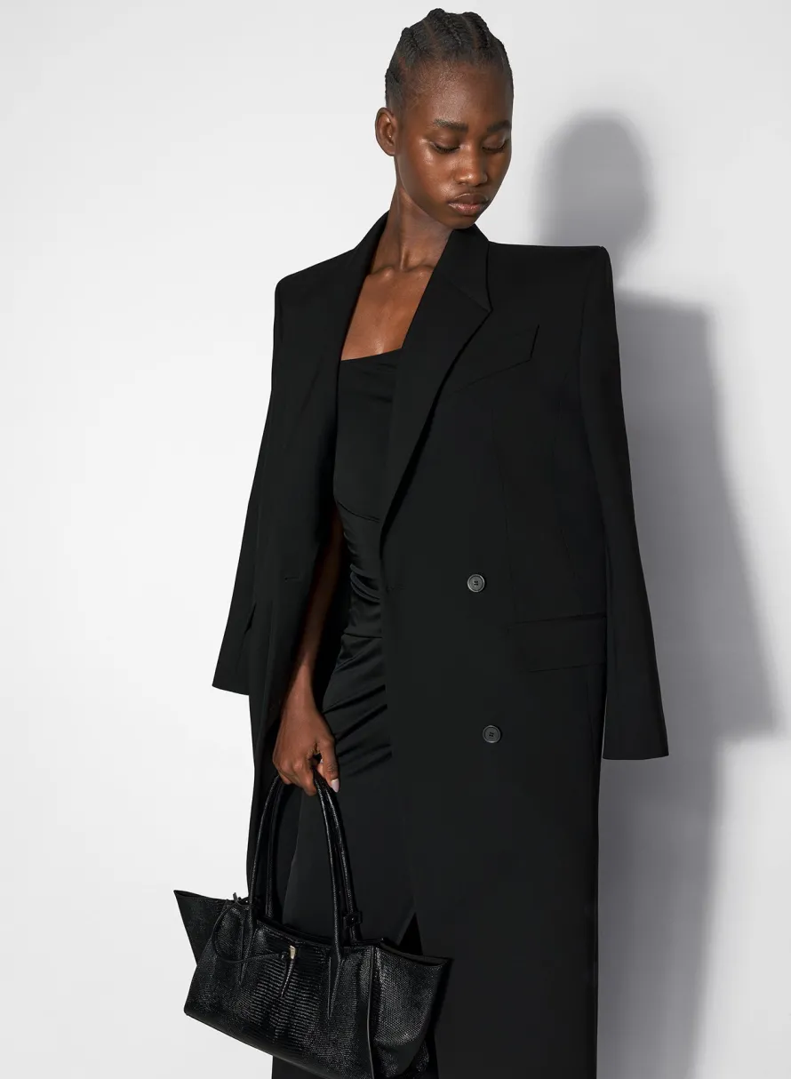 Jackets & Coats|MUGLER black single-breasted wool coat