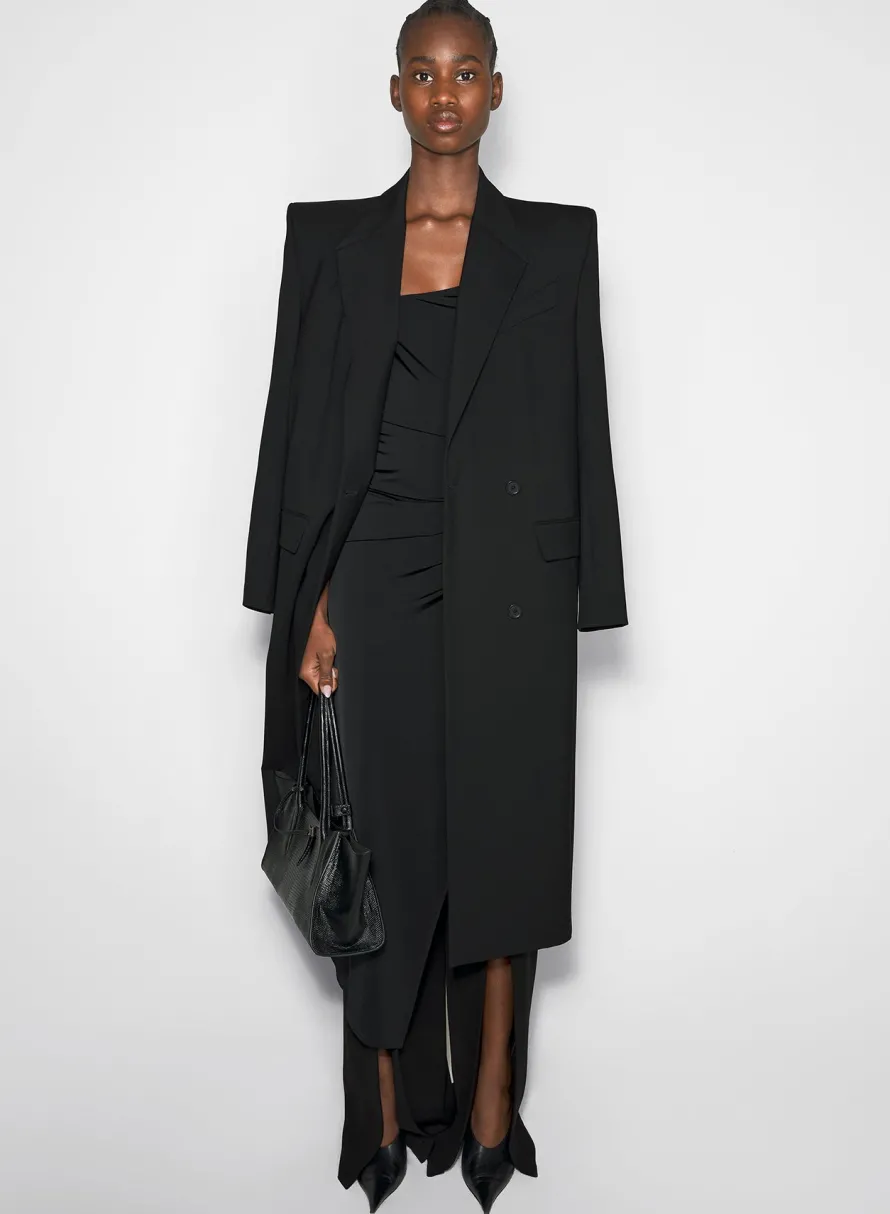 Jackets & Coats|MUGLER black single-breasted wool coat