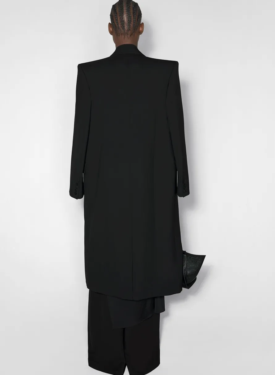 Jackets & Coats|MUGLER black single-breasted wool coat