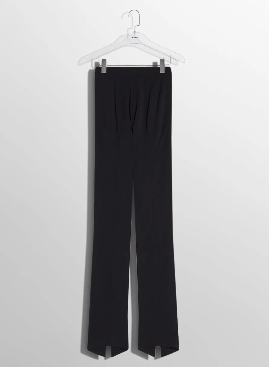 Trousers|MUGLER black pierced pants