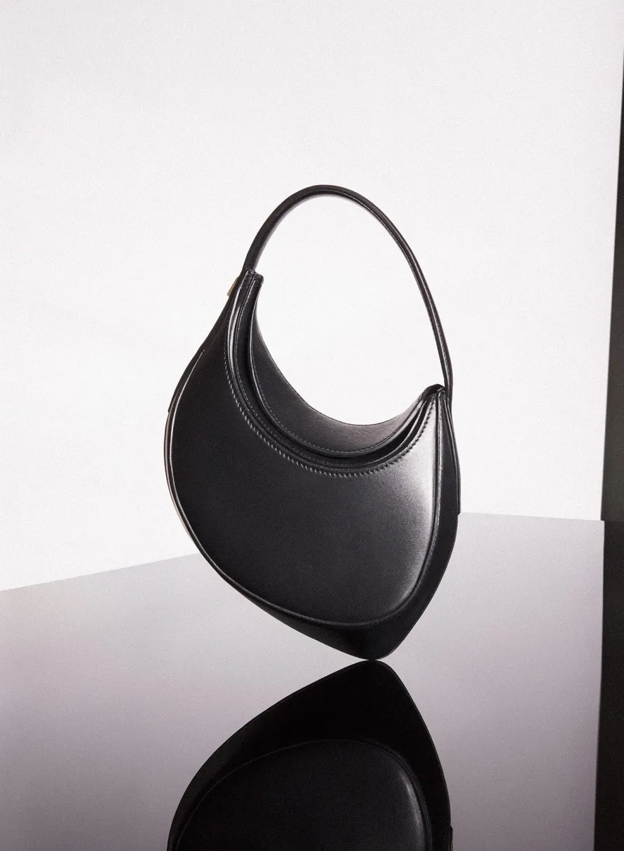 Bags|MUGLER black mini smooth spiral curve 02