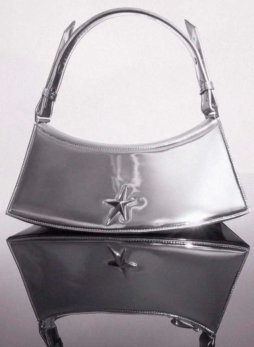 Bags|MUGLER metallic silver zenith bag