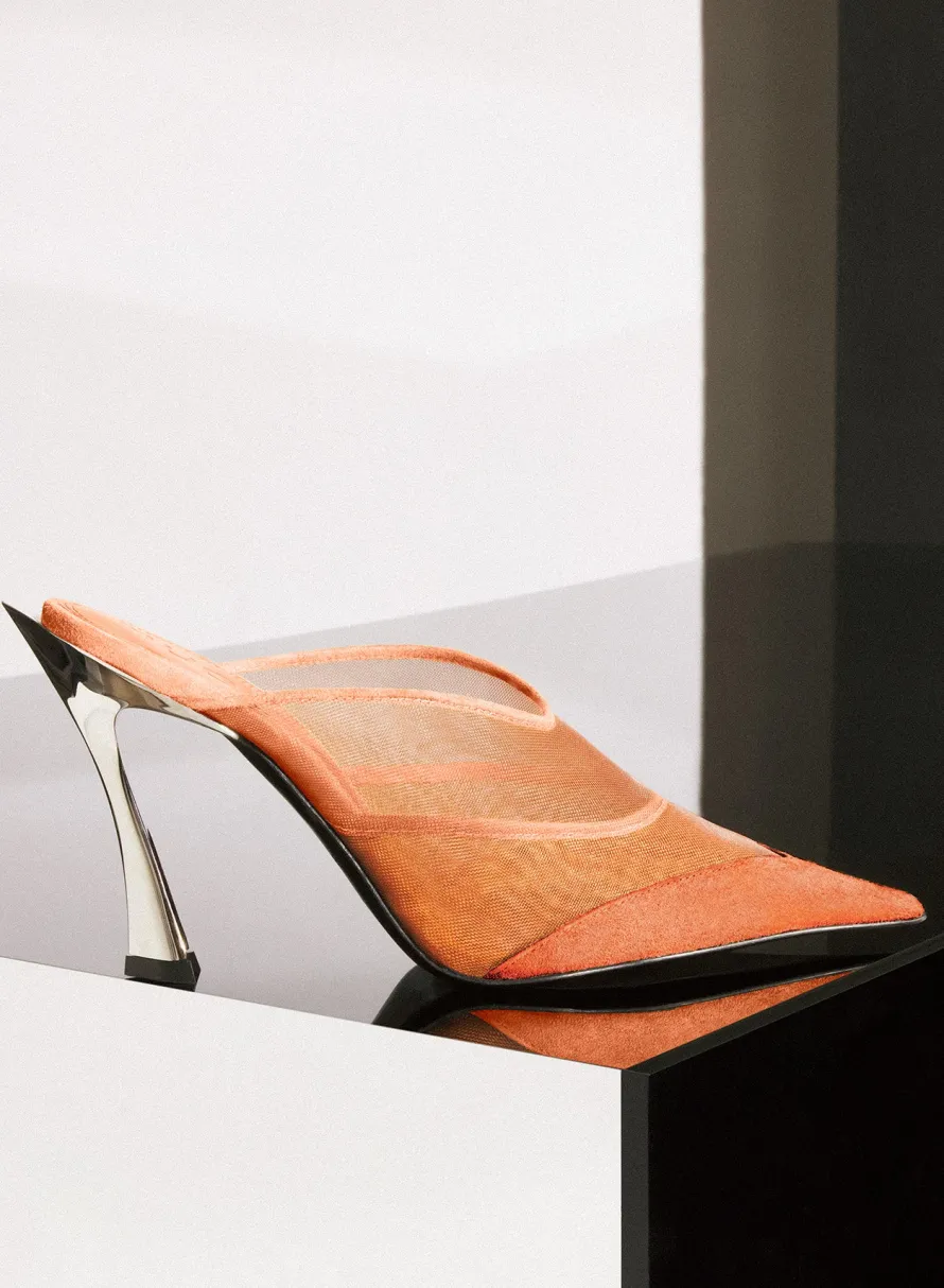 Shoes|MUGLER Cinnamon mesh Fang 95 mules