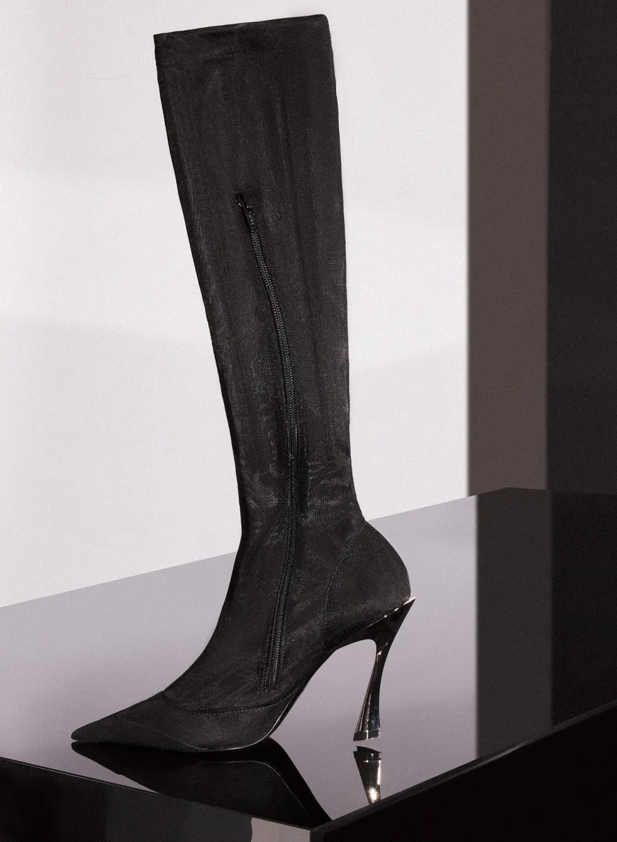 Shoes|MUGLER Black mesh Fang 95 boots