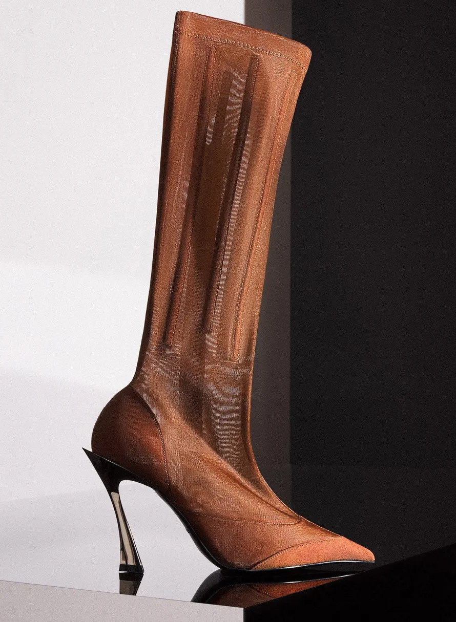 Shoes|MUGLER Cinnamon mesh Fang 95 boots