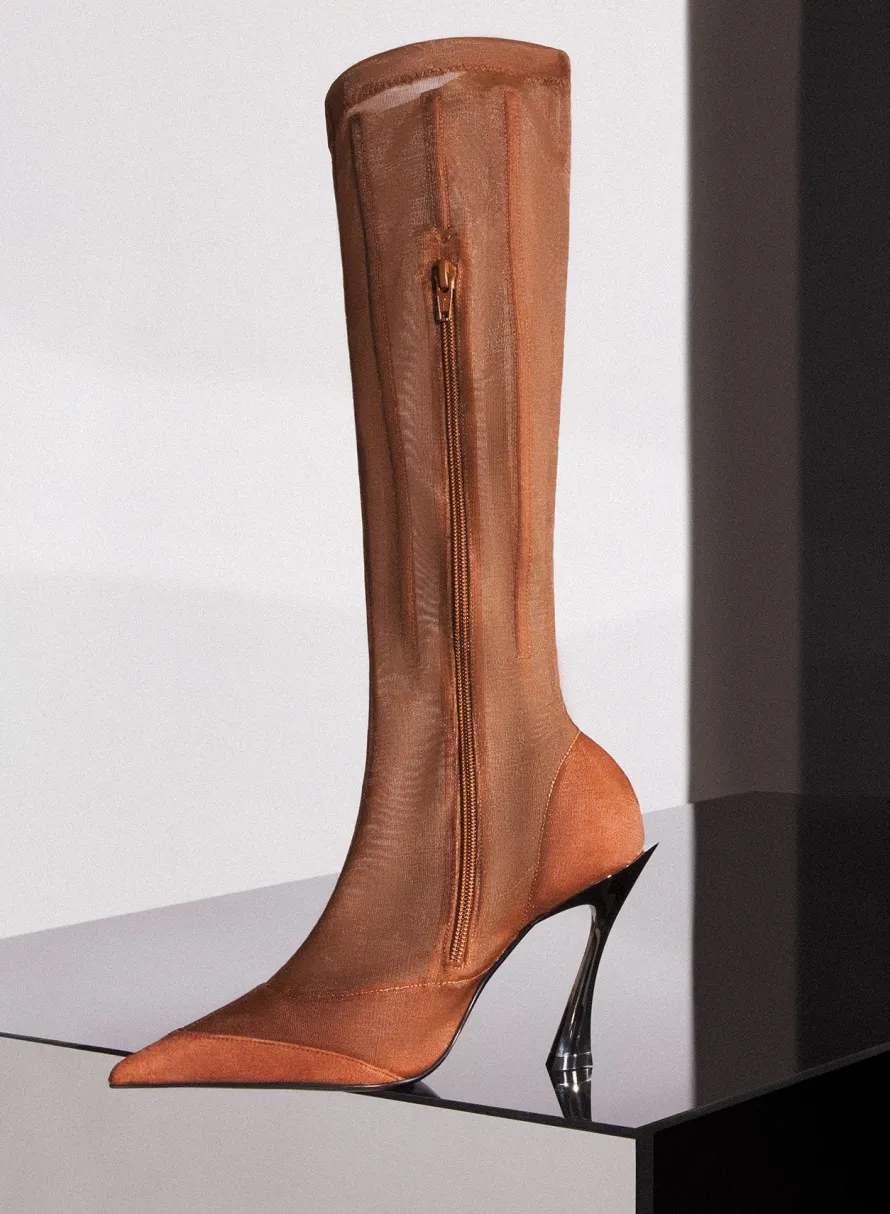 Shoes|MUGLER Cinnamon mesh Fang 95 boots