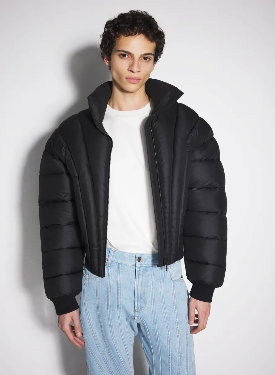 Jackets & Coats|Jackets & Coats|MUGLER black padded bomber jacket