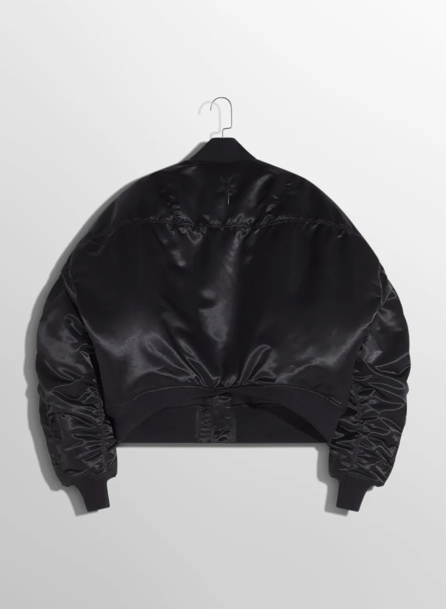 Jackets & Coats|Jackets & Coats|MUGLER black satiny bomber jacket