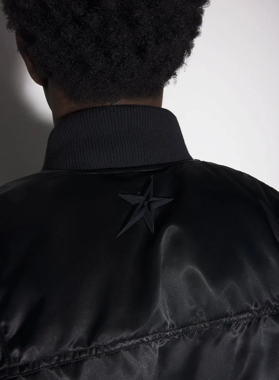 Jackets & Coats|Jackets & Coats|MUGLER black satiny bomber jacket