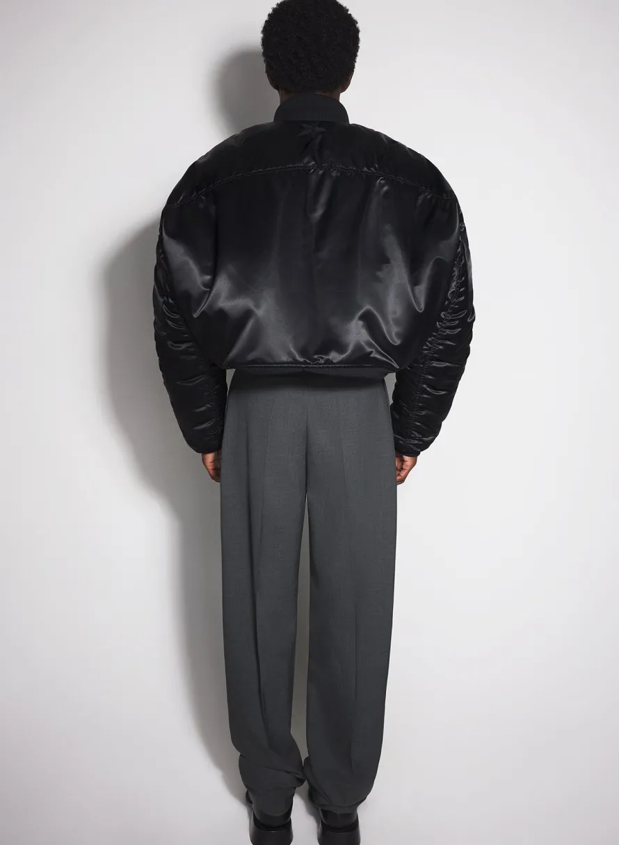 Jackets & Coats|Jackets & Coats|MUGLER black satiny bomber jacket