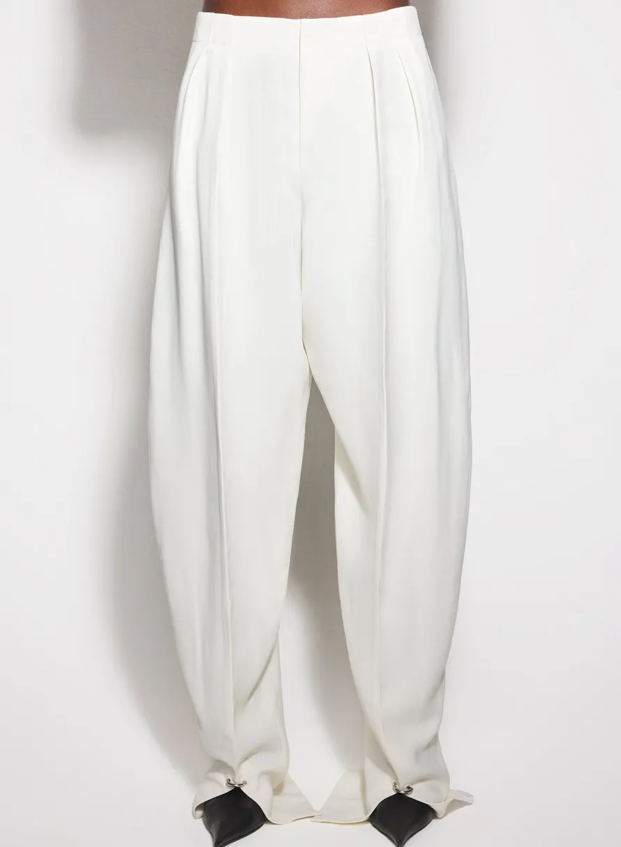 Trousers|MUGLER off-white pierced loose tailored trousers
