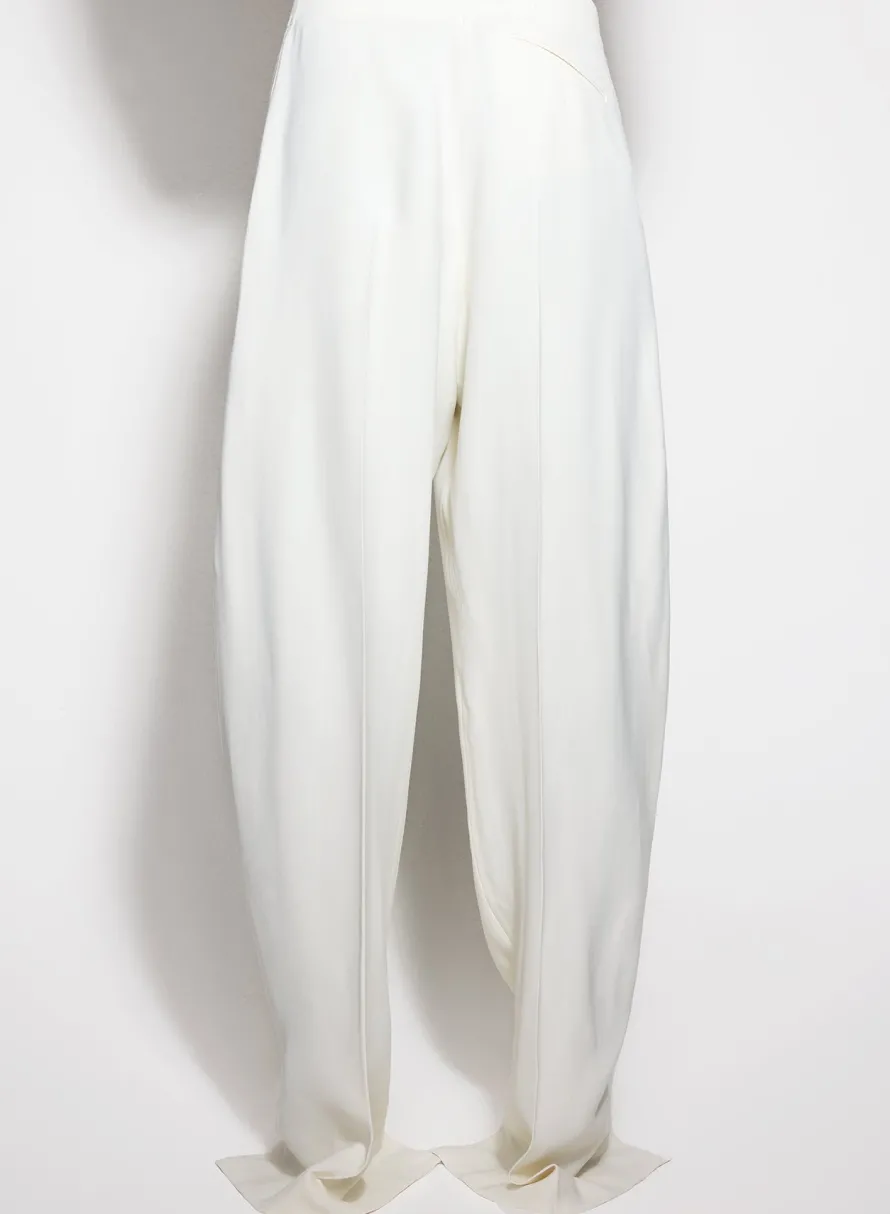 Trousers|MUGLER off-white pierced loose tailored trousers