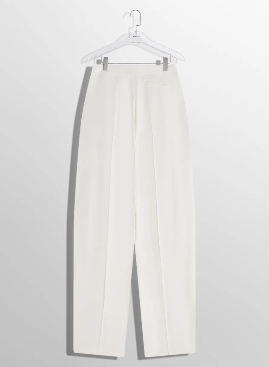 Trousers|MUGLER off-white pierced loose tailored trousers