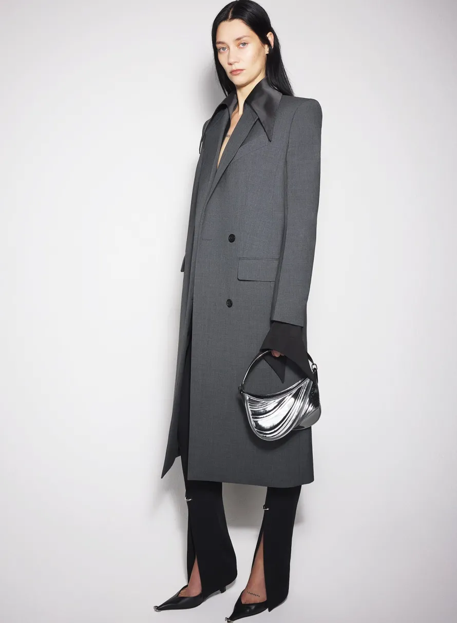 Jackets & Coats|MUGLER grey single-breasted wool coat