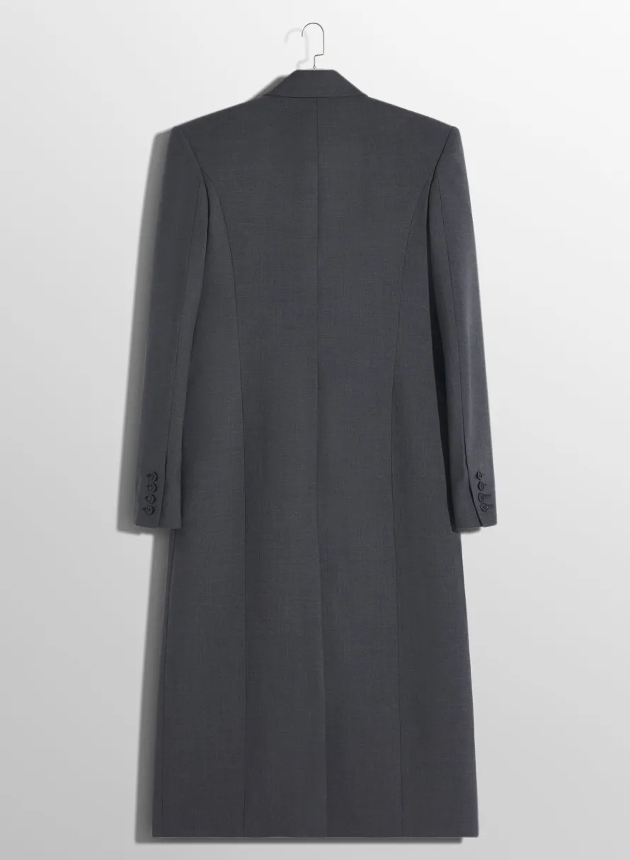 Jackets & Coats|MUGLER grey single-breasted wool coat