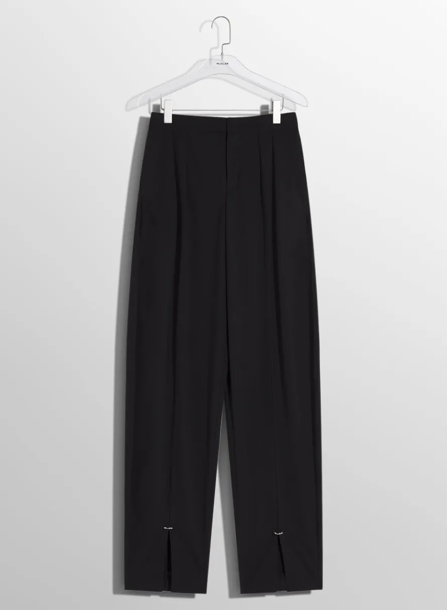 Trousers|MUGLER black pierced loose tailored trousers
