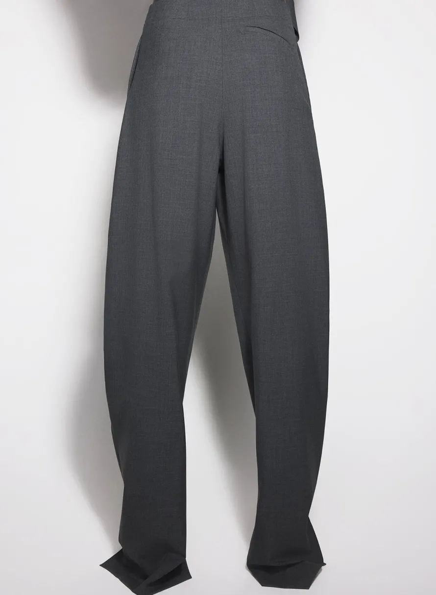 Trousers|MUGLER grey pierced loose tailored trousers