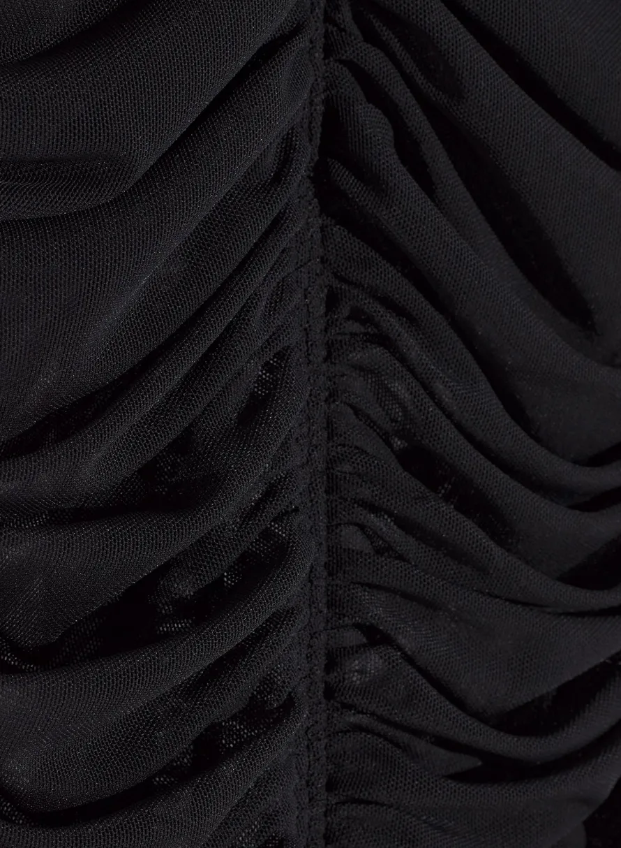 Dresses & Catsuits|MUGLER Black ruched gown