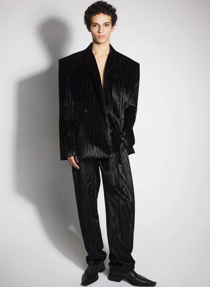 Jackets & Coats|Jackets & Coats|MUGLER black moiré velvet jacket