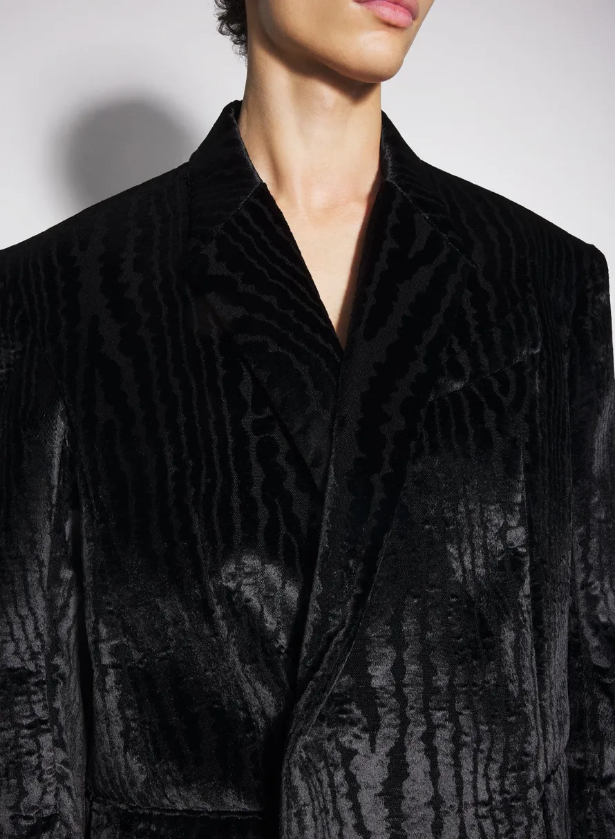 Jackets & Coats|Jackets & Coats|MUGLER black moiré velvet jacket