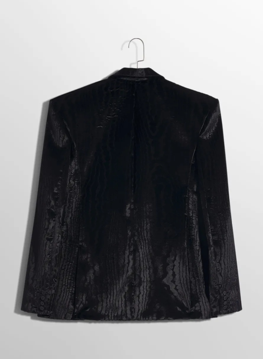 Jackets & Coats|Jackets & Coats|MUGLER black moiré velvet jacket