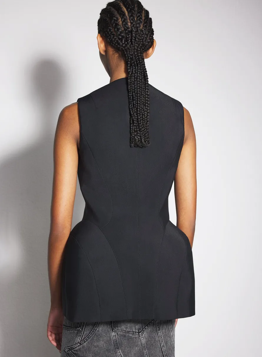 Jackets & Coats|MUGLER black corseted pierced vest