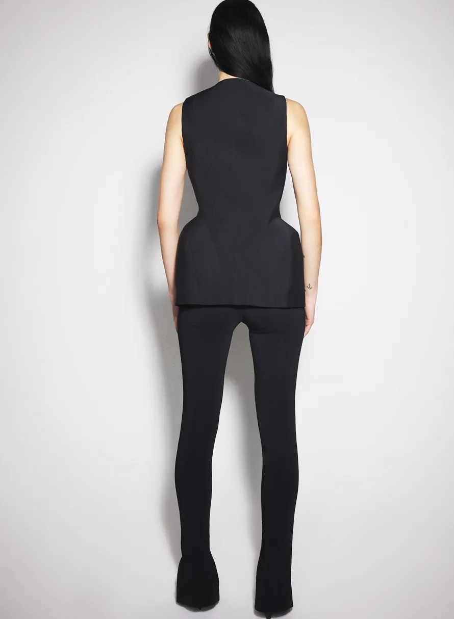 Jackets & Coats|MUGLER black corseted pierced vest