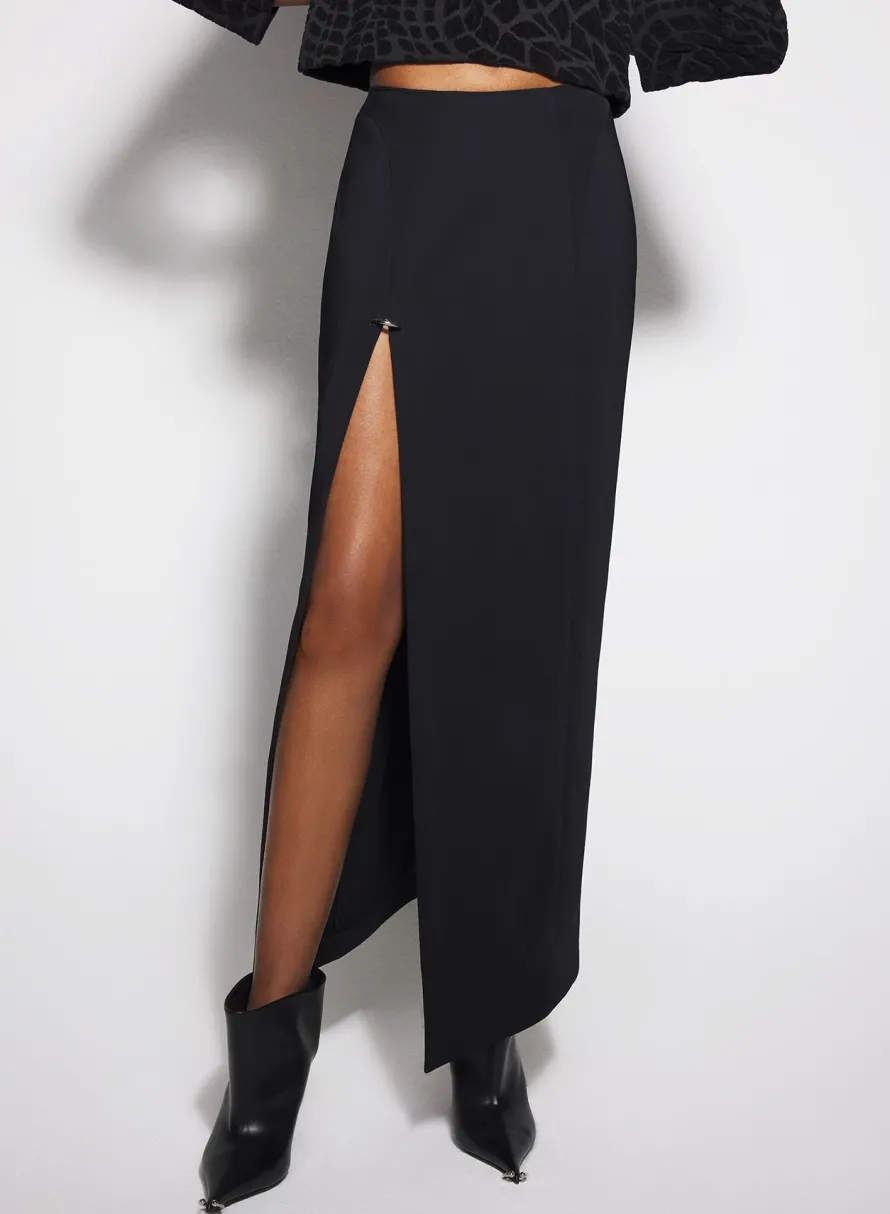 Skirts & Shorts|MUGLER black pierced pencil skirt