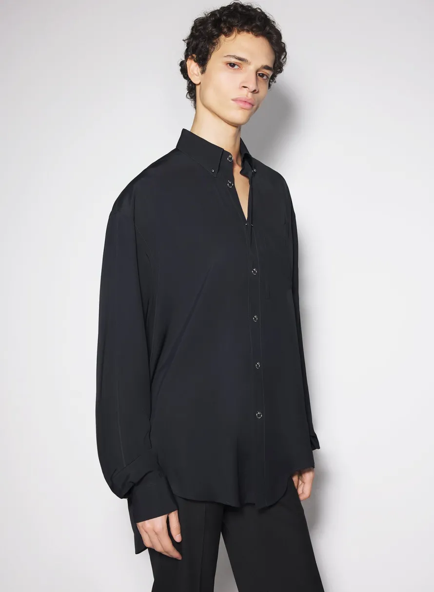 Tops|Tops|MUGLER black fluid piercing shirt