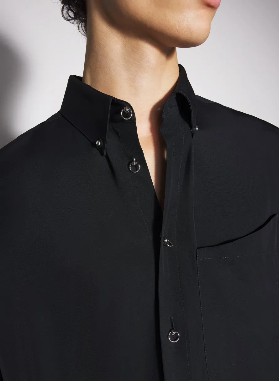 Tops|Tops|MUGLER black fluid piercing shirt