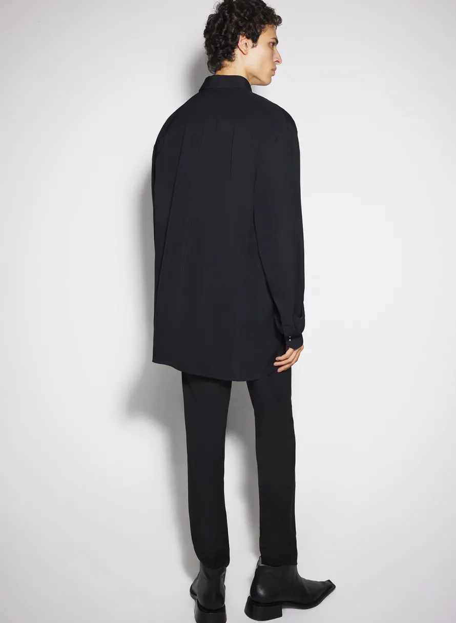 Tops|Tops|MUGLER black fluid piercing shirt