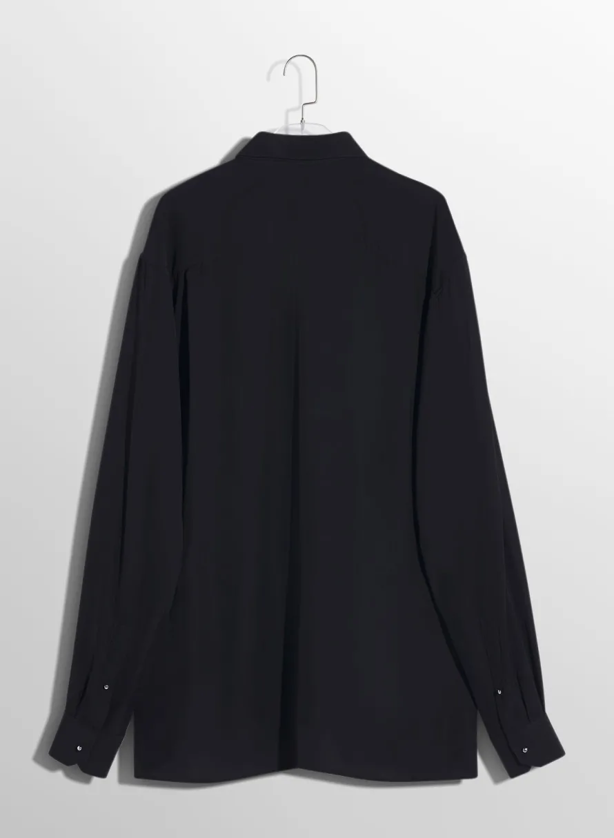 Tops|Tops|MUGLER black fluid piercing shirt
