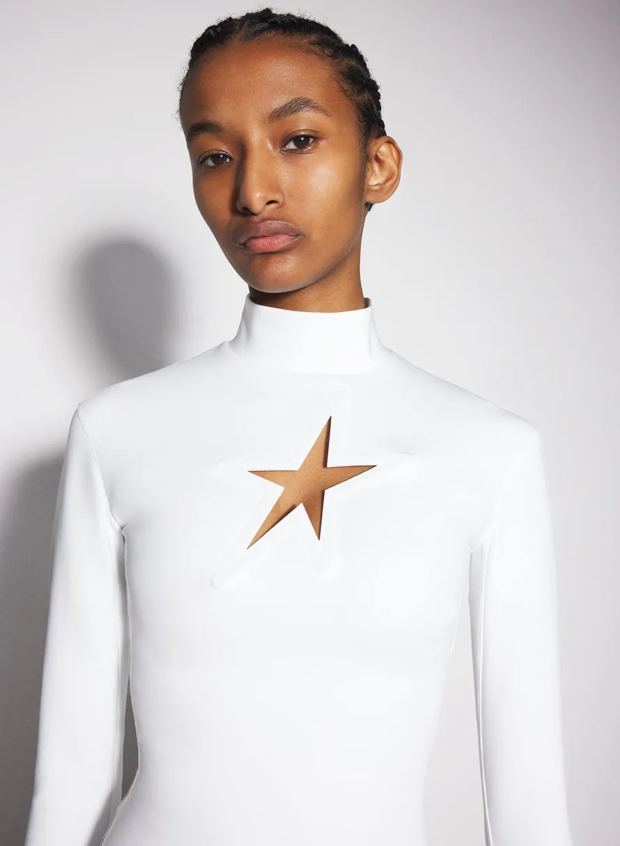 Tops|MUGLER white star top