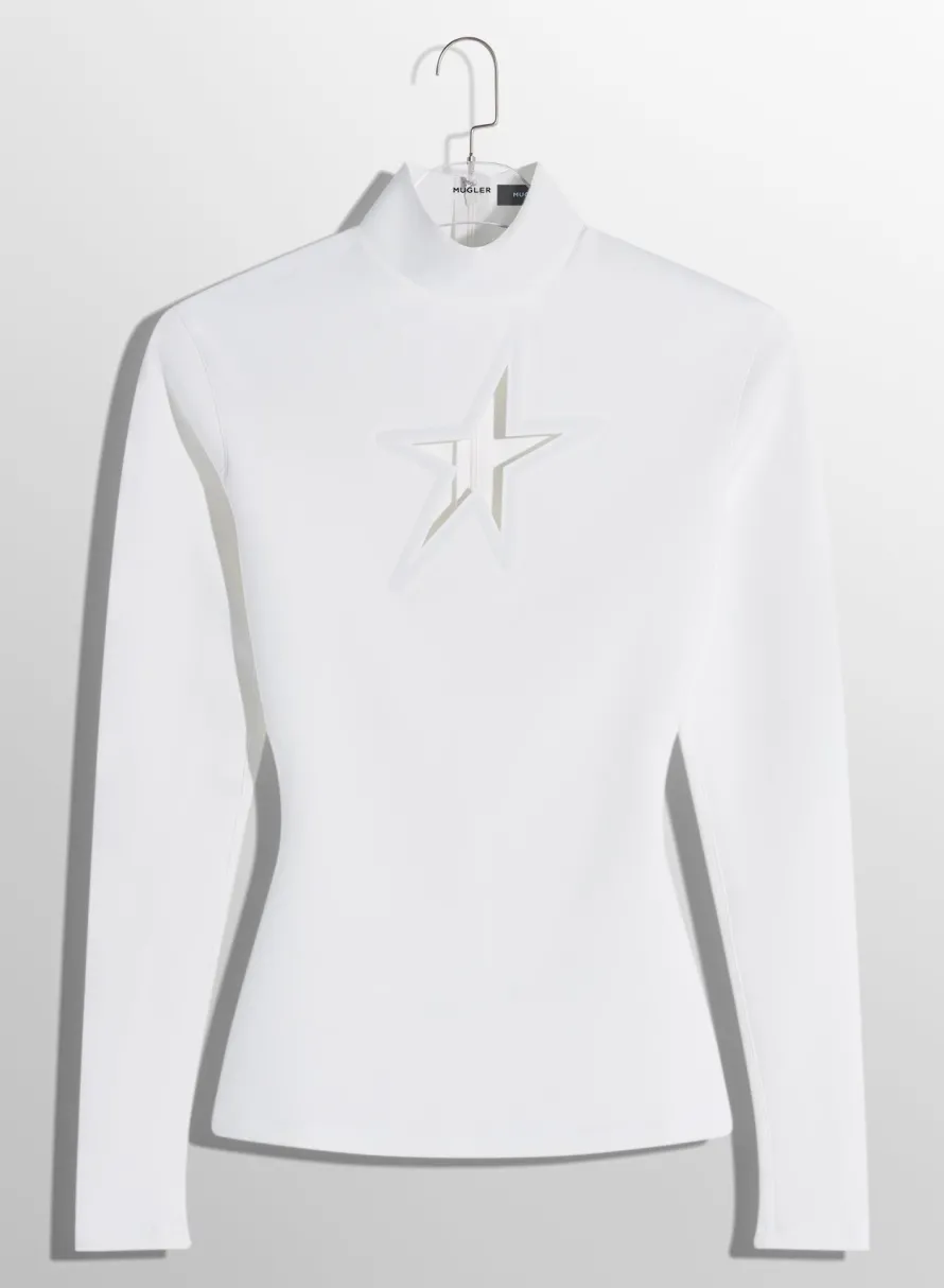 Tops|MUGLER white star top