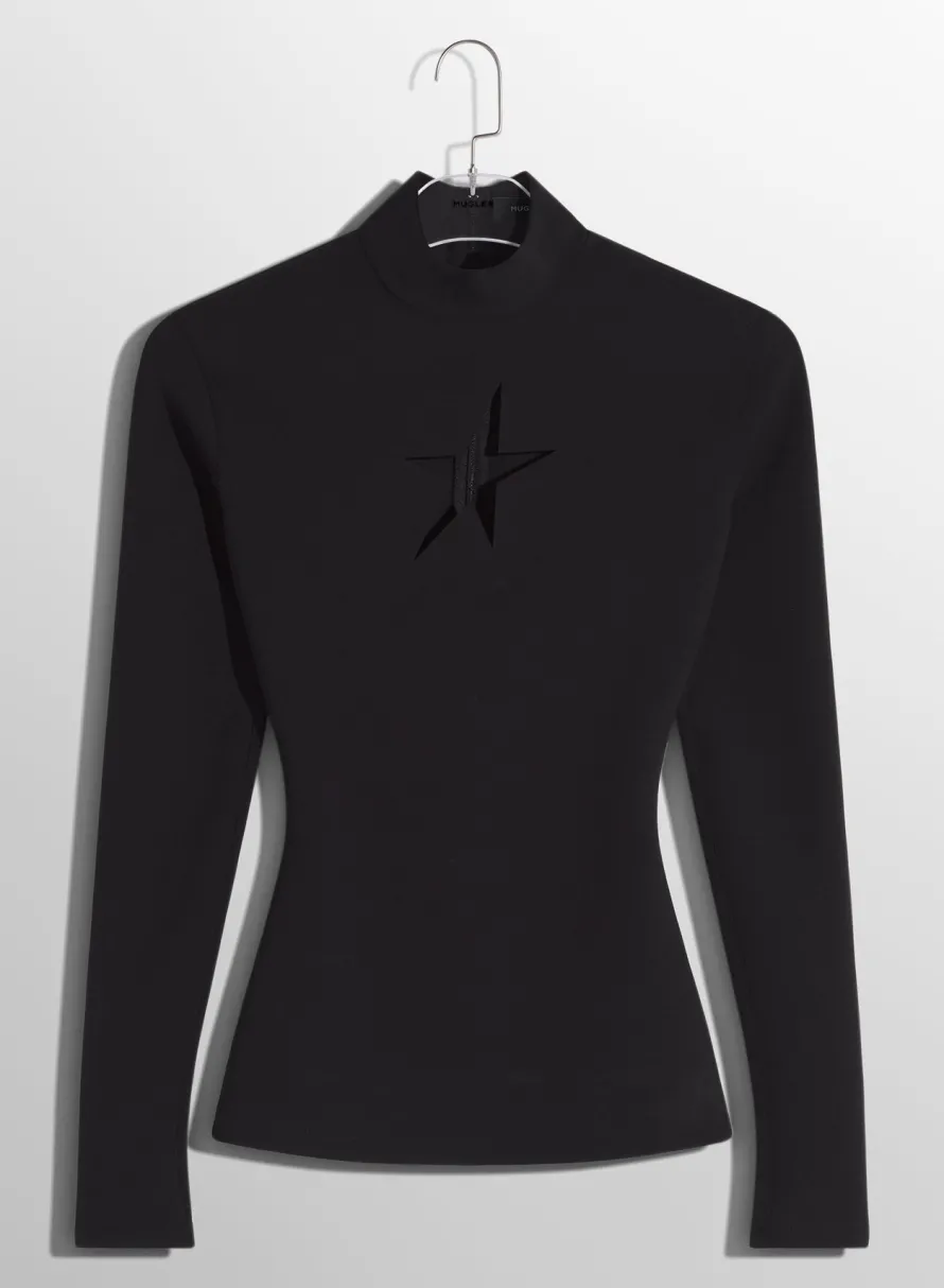 Tops|MUGLER black star top