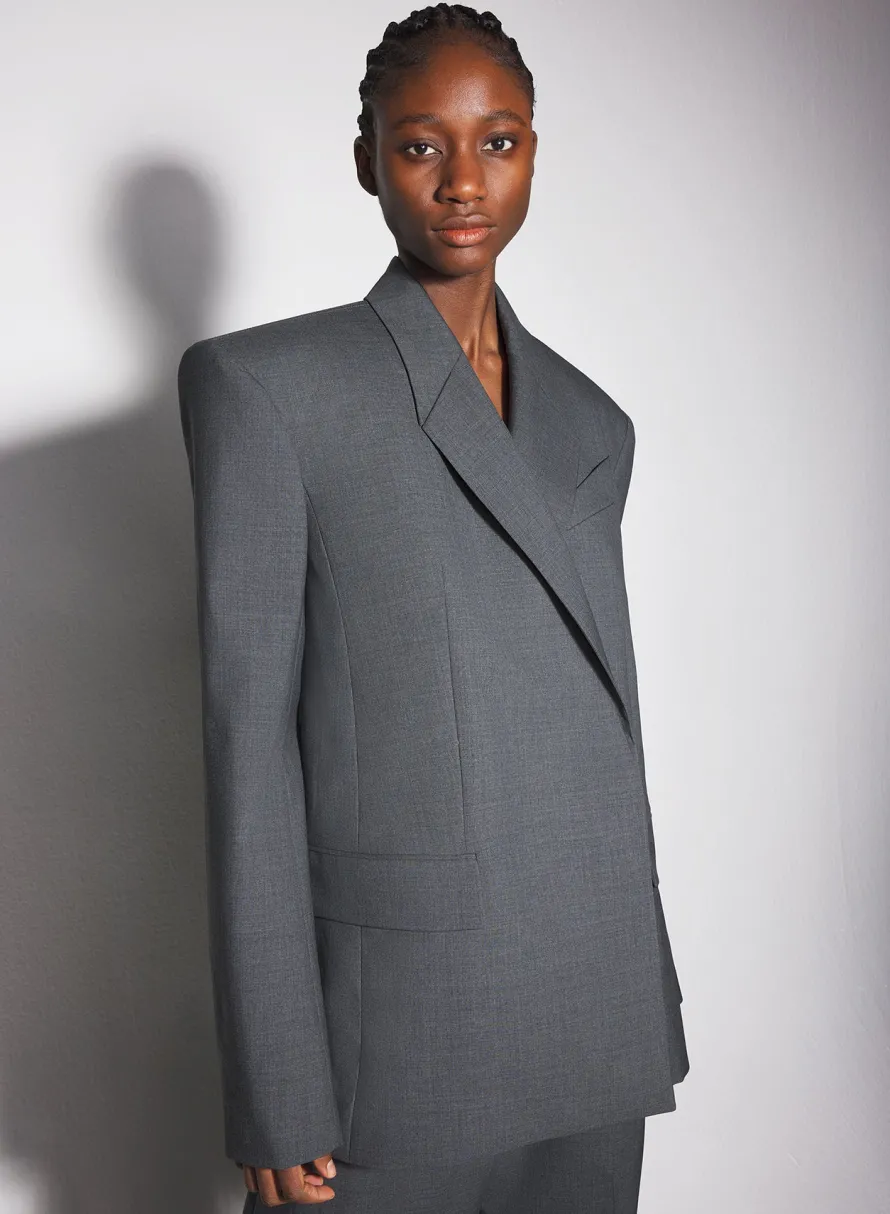 Jackets & Coats|MUGLER Grey oversized tailored jacket