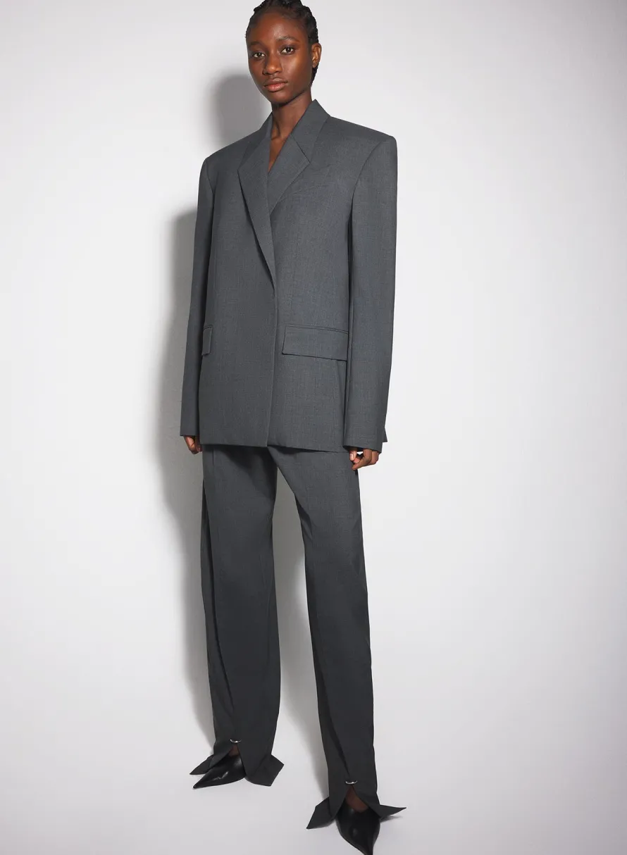 Jackets & Coats|MUGLER Grey oversized tailored jacket