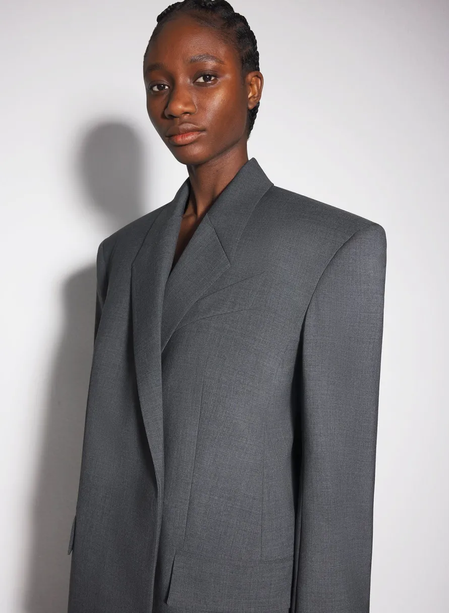 Jackets & Coats|MUGLER Grey oversized tailored jacket