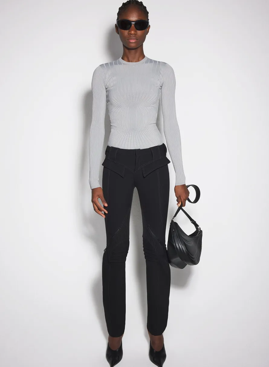 Knitwear|Tops|MUGLER grey sculpting knit top