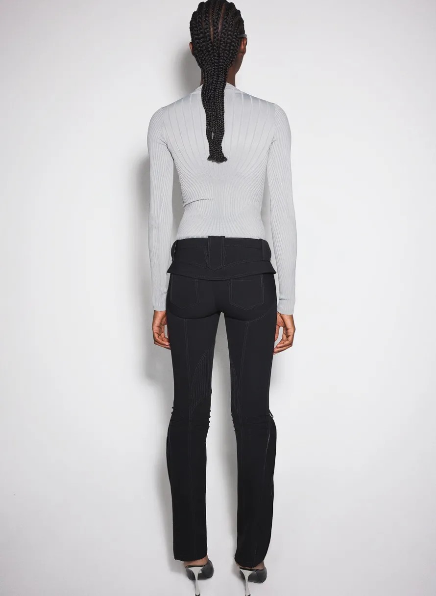 Knitwear|Tops|MUGLER grey sculpting knit top