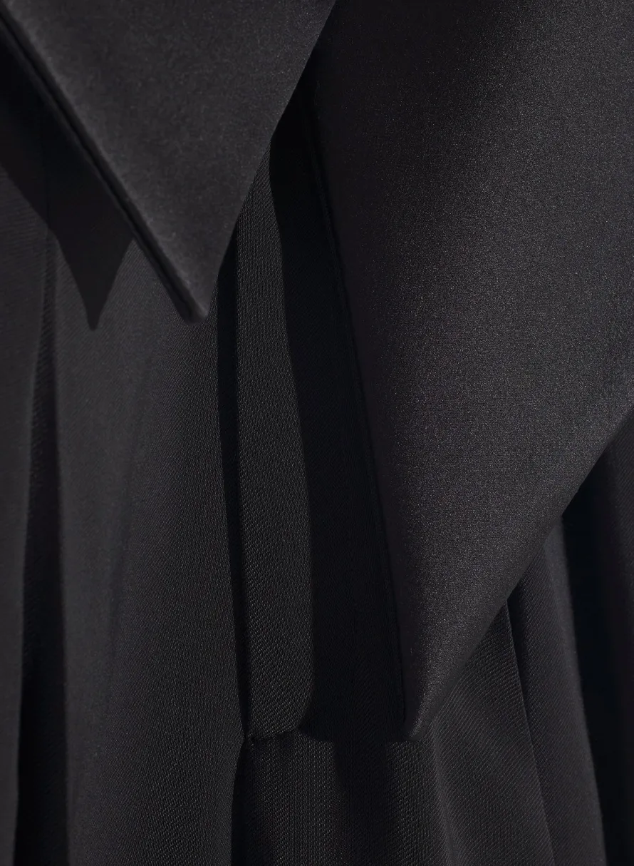 Trousers & Shorts|Trousers|MUGLER black satin cummerbund trousers