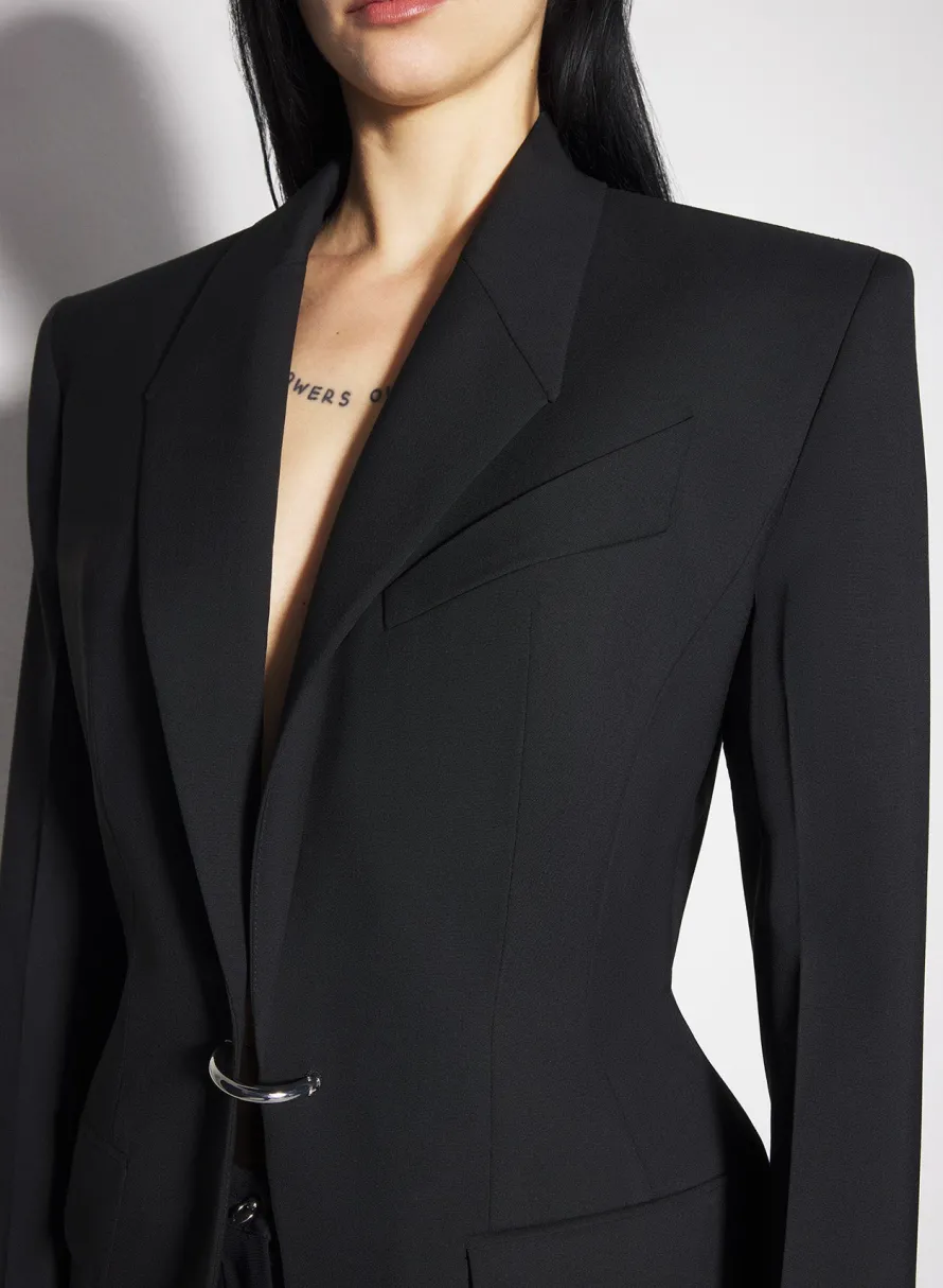 Jackets & Coats|MUGLER black pierced tailored jacket