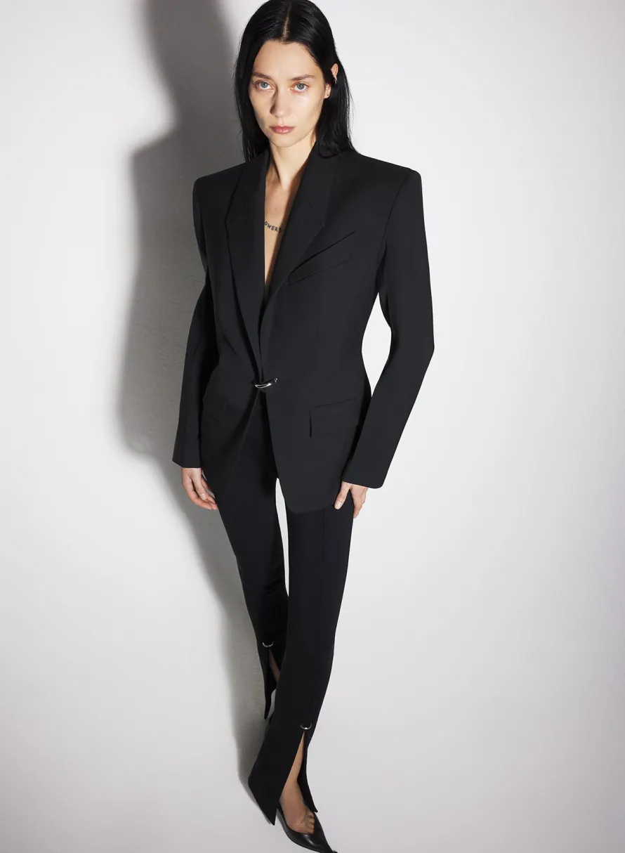 Jackets & Coats|MUGLER black pierced tailored jacket