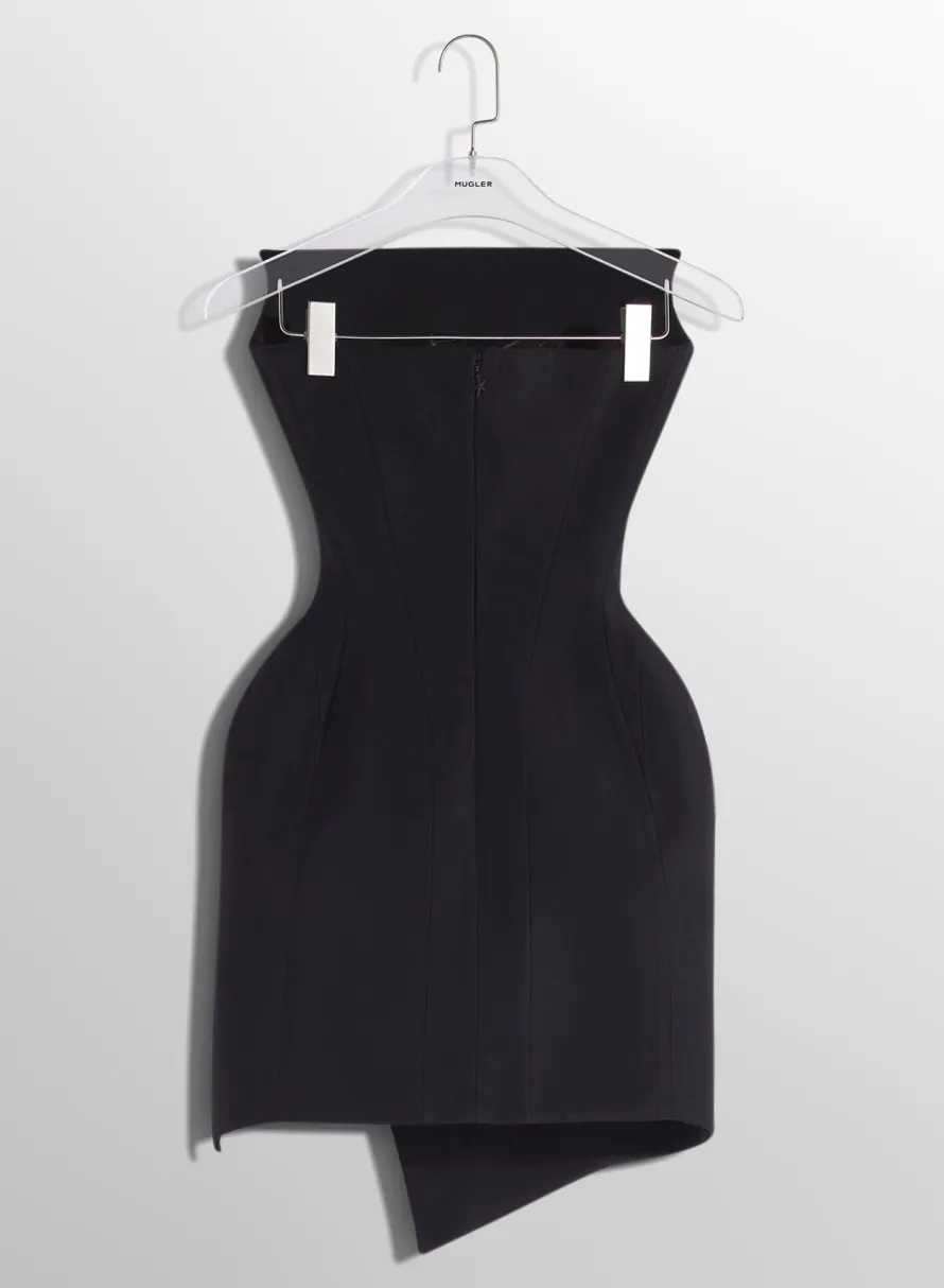Dresses & Catsuits|MUGLER black slitted tailored bustier dress