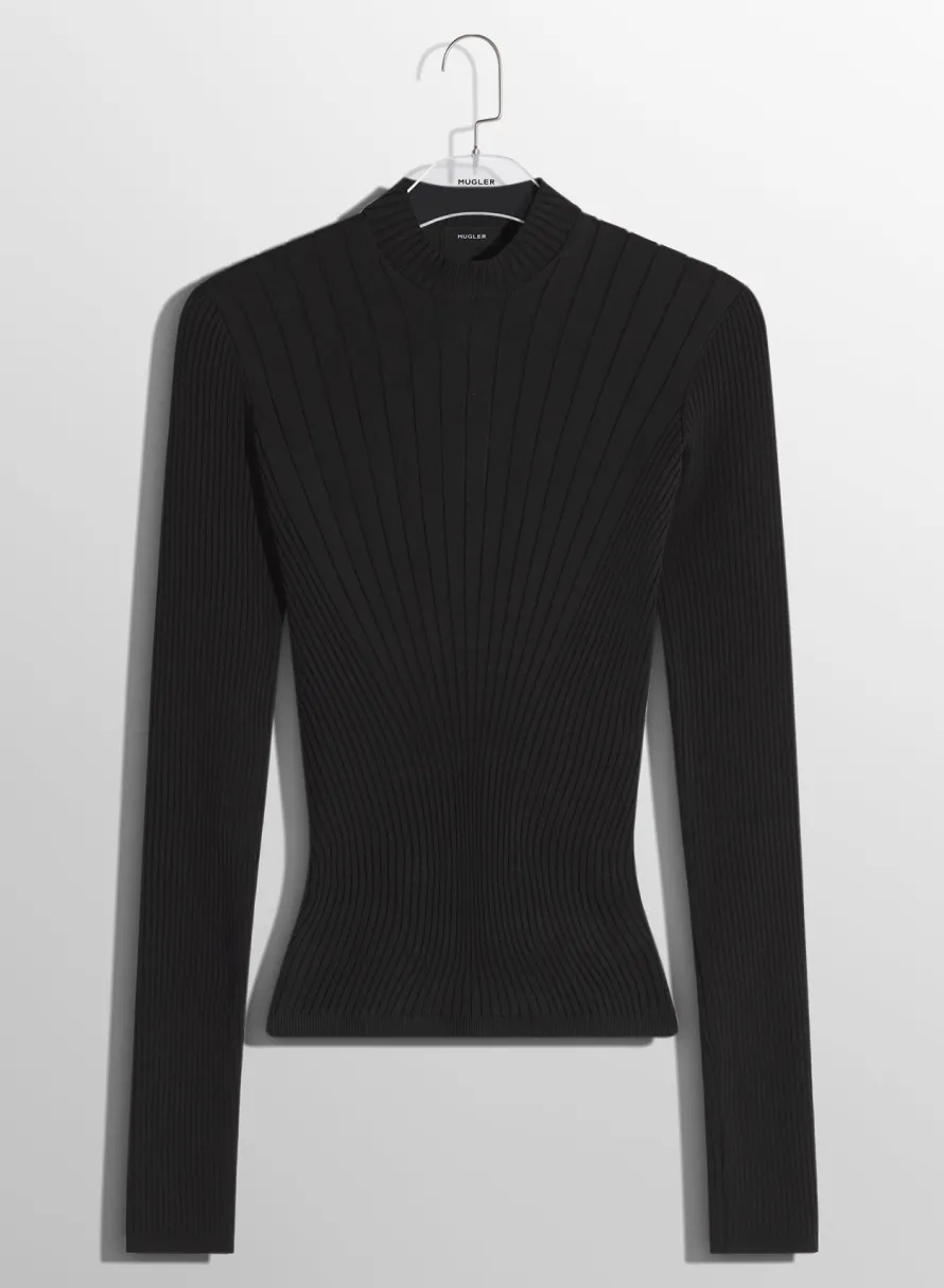 Tops|Tops|MUGLER black sculpting knit top
