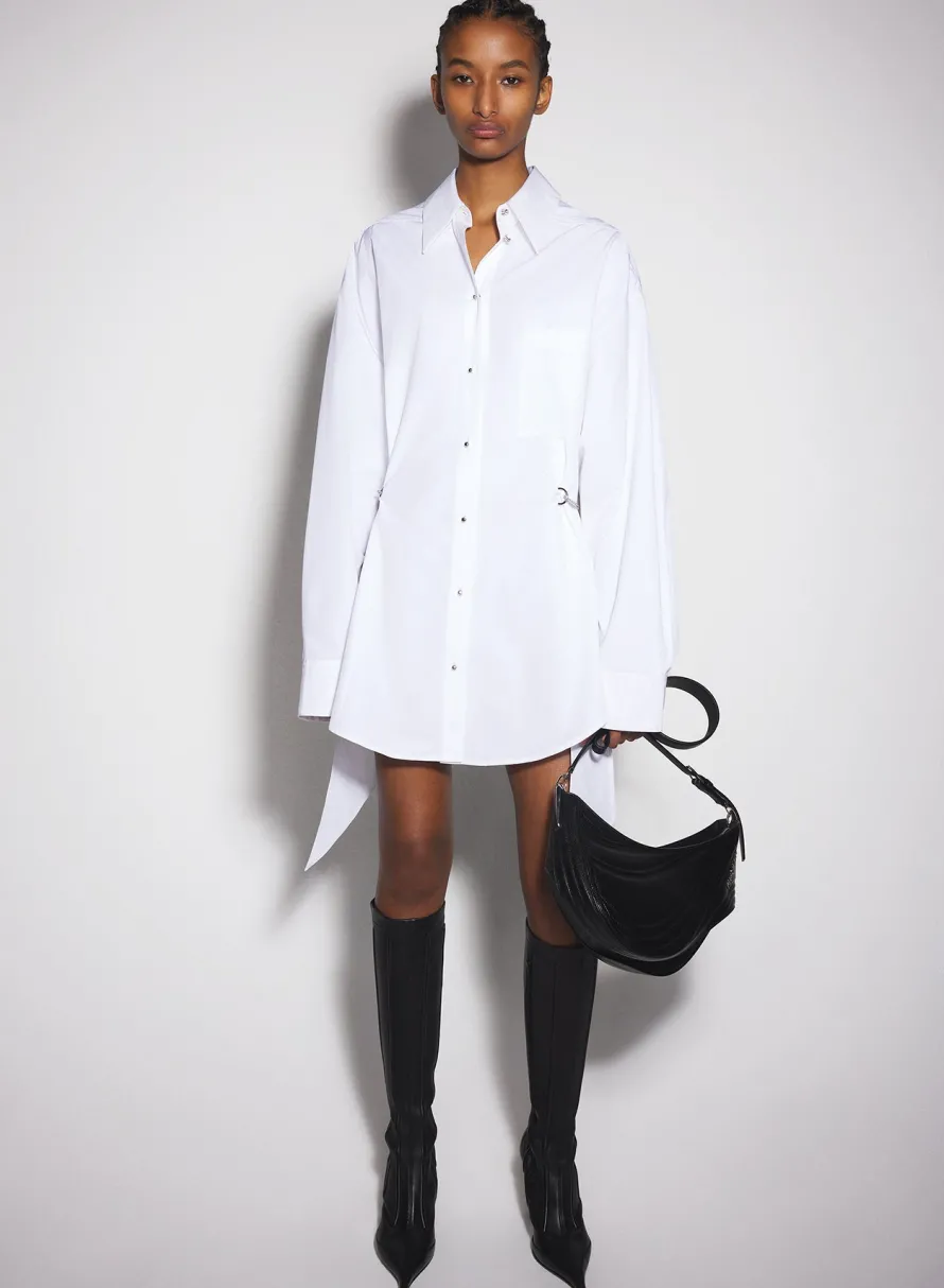Dresses & Catsuits|MUGLER white shirt dress with chain