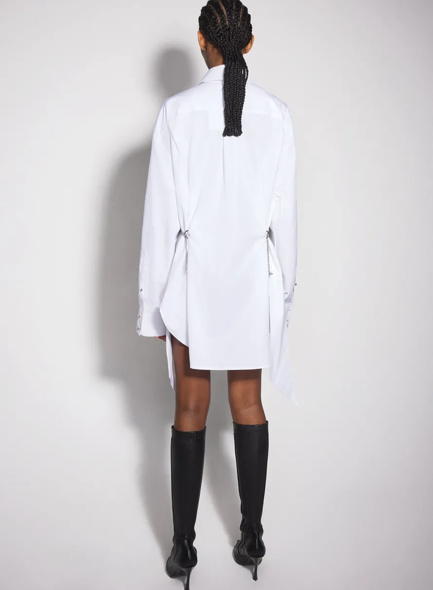 Dresses & Catsuits|MUGLER white shirt dress with chain