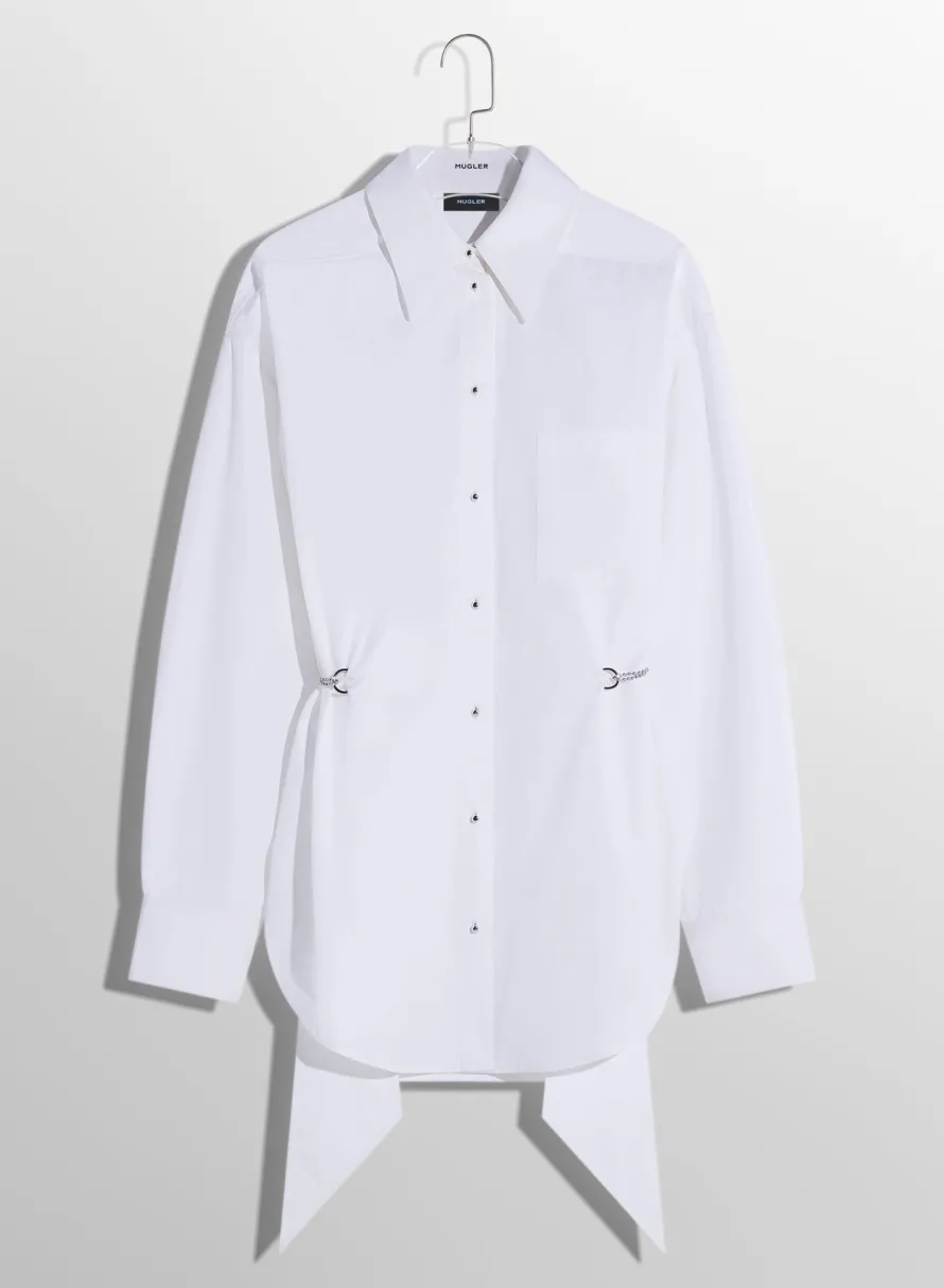 Dresses & Catsuits|MUGLER white shirt dress with chain