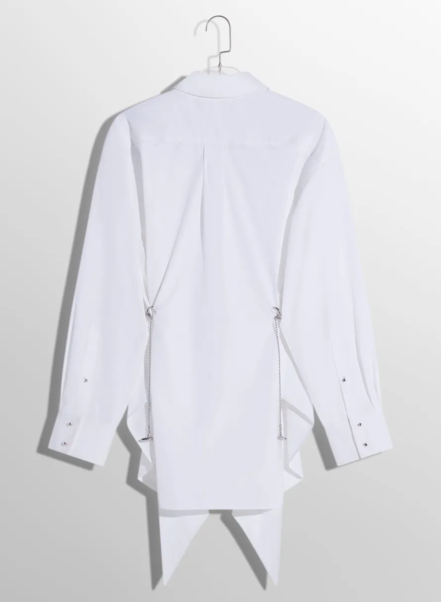 Dresses & Catsuits|MUGLER white shirt dress with chain